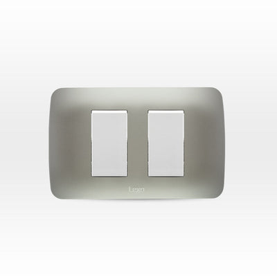 Interruptor doble 9/15 10A 250V blanco/plata armado