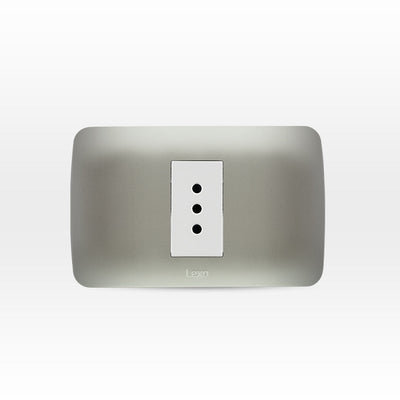 Toma corriente simple 10A 250V blanco/plata armado
