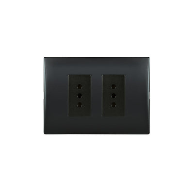 Toma corriente andes doble 10A 250V BLACK armado