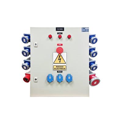 Tablero de faena metálico con parada de emergencia 380/ 220V-32A