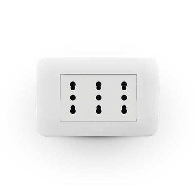 Toma corriente TRIPLEX 10/16A 250V blanco armado
