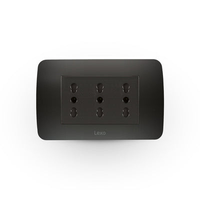 Toma corriente TRIPLEX 10/16A 250V grafito