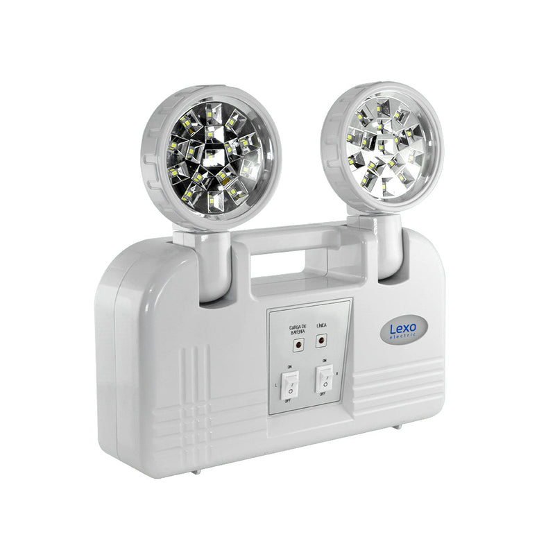 Equipo emergencia LED IP20, 2X1,5W, 6.500K, con manilla