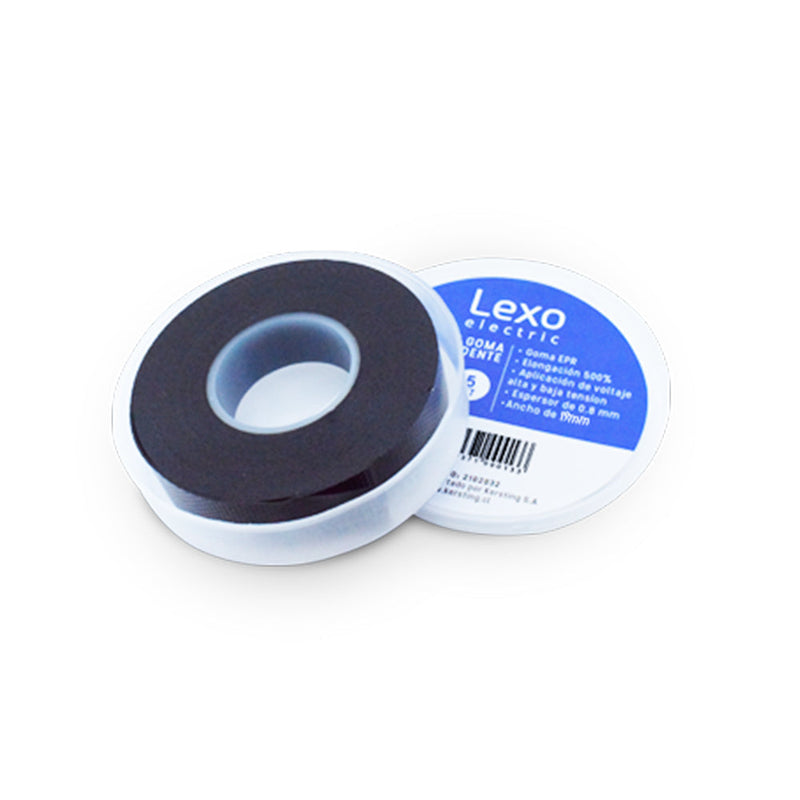 Cinta goma autofundente LEXO negra 19mm., 5mts.