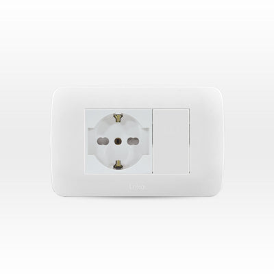 Toma corriente SCHUKO 10/16A 250V blanco armado