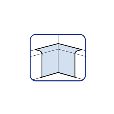 Curva interior para canaleta PVC 100x50mm