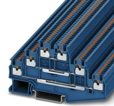 BORNE 3 PISOS 1,5MM2 (26-14AWG) PUSH-IN AZUL MEDIDAS 3,5x97,2x60,7MM 321372694 Phoenix Contact
