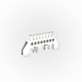 Barra de bronce aislante blanca 8 polos, para riel DIN 35mm. - Miniatura 1