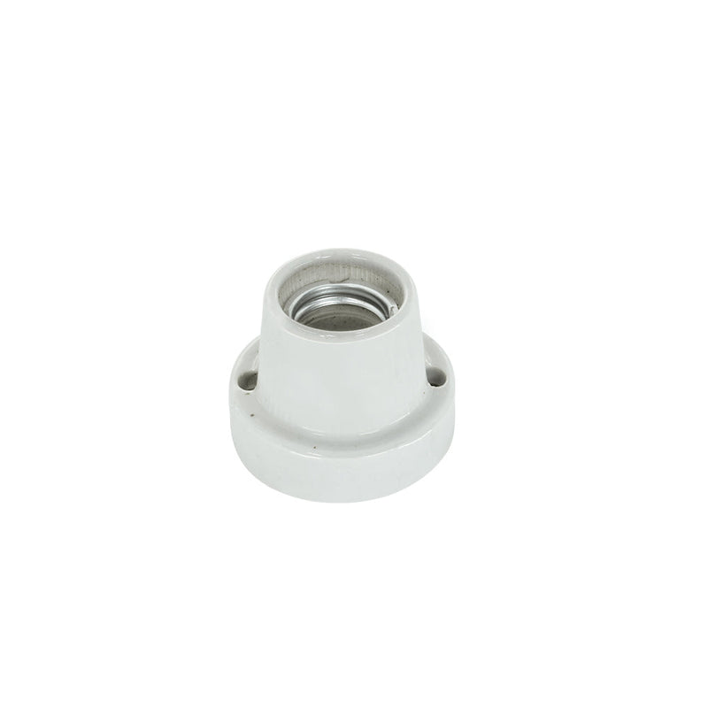 Portalámpara tipo base recta de loza, E27, 4A, 250V, blanco