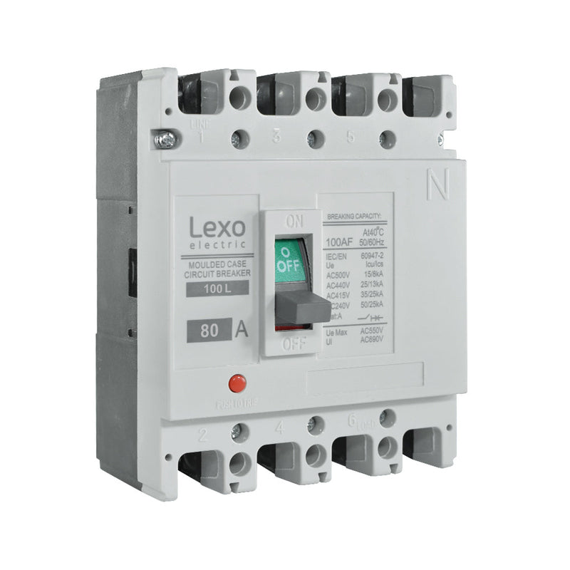 Interruptor caja moldeada fija LEXO 100L 4P 80A 35KA