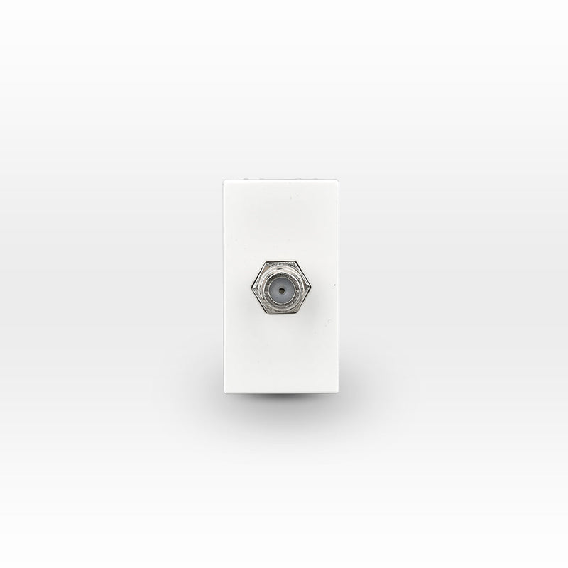 Módulo toma TV coaxial tipo F blanco