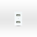 Módulo USB 2 puertos 5V C.C. 2.1A blanco - Miniatura 1