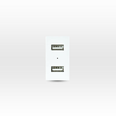 Módulo USB 2 puertos 5V C.C. 2.1A blanco