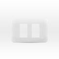 Placa 2 módulos color blanco - Miniatura 1