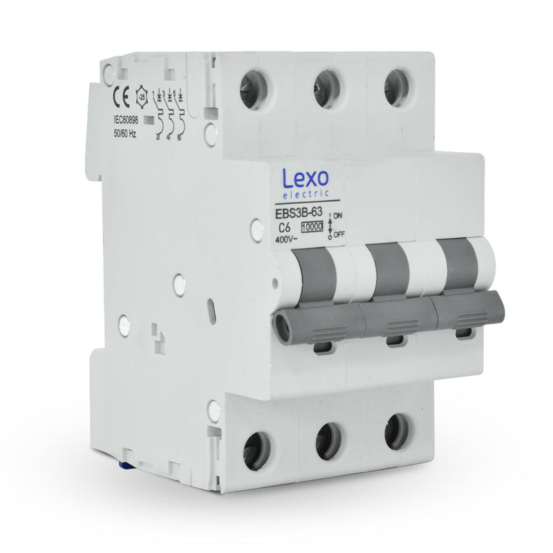 Interruptor automático 3X6A curva C 10kA