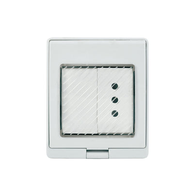 Contenedor IP55 con interruptor (9/12) más toma corriente 10A 250V, blanco