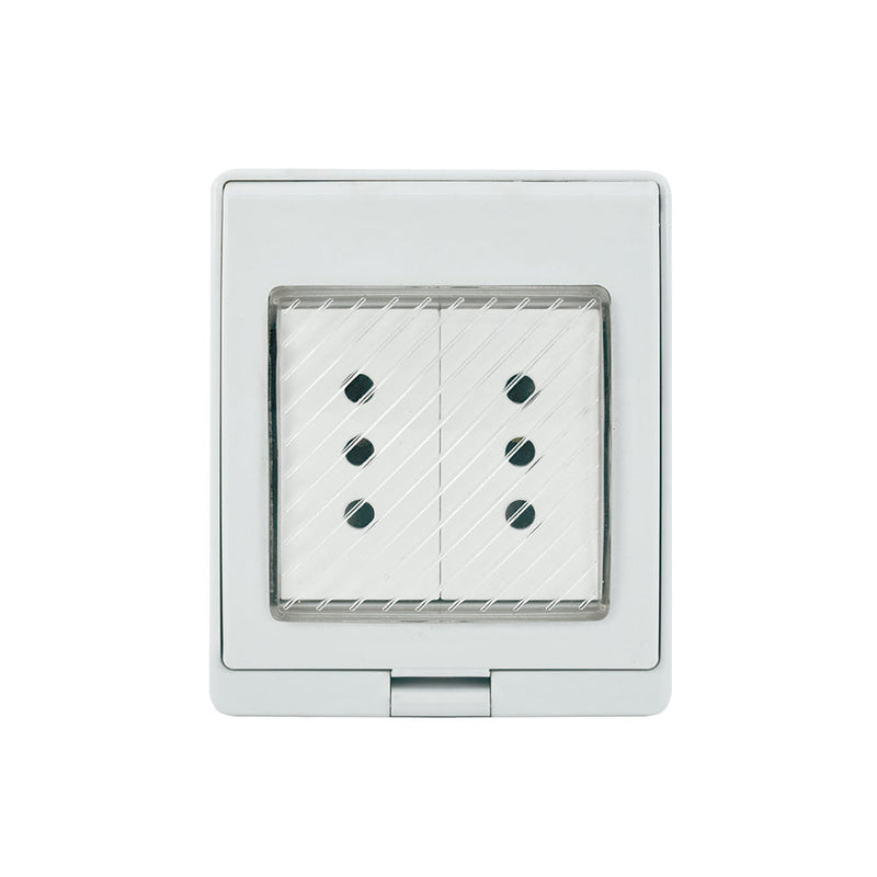 Contenedor IP55 con toma corriente doble 10A 250V, blanco