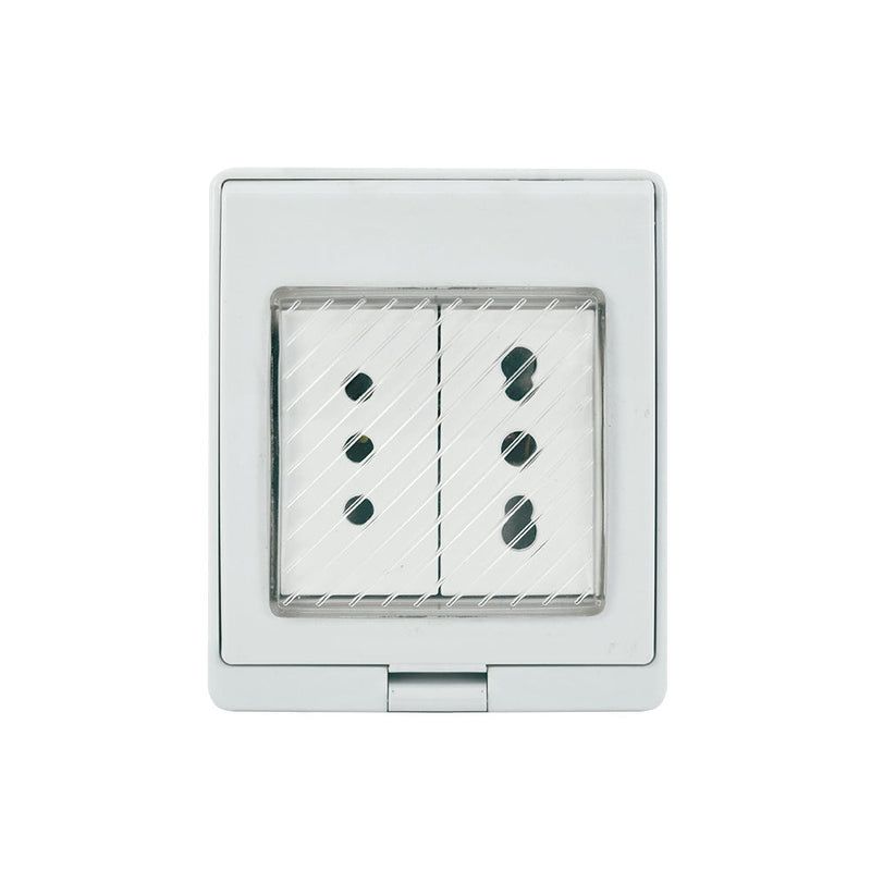 Contenedor IP55 con toma corriente doble 10A más 10/16A 250V, blanco