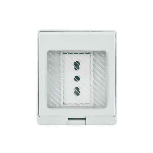Contenedor IP55 con toma de corriente simple 10/16A 250V, blanco