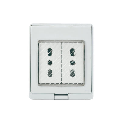 Contenedor IP55 con toma corriente doble 10/16A 250V, blanco