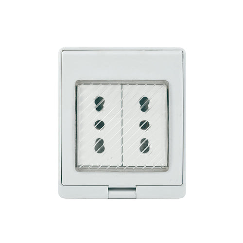 Contenedor IP55 con toma corriente doble 10/16A 250V, blanco