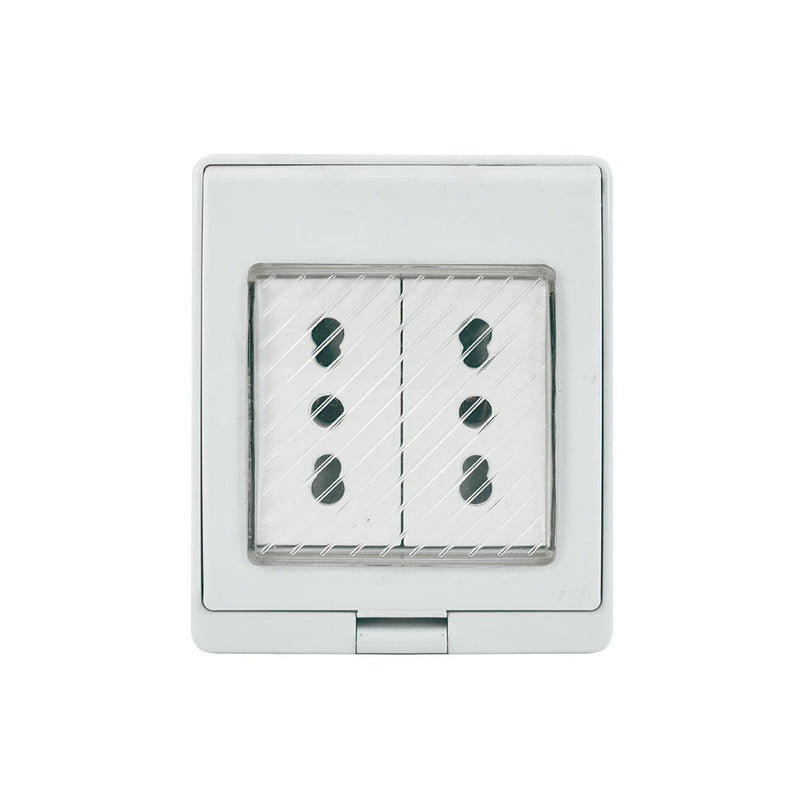 Contenedor IP55 con toma corriente doble 10/16A 250V, blanco