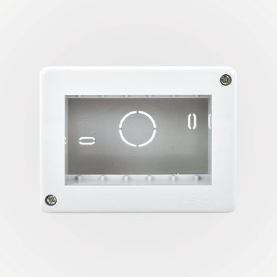 Casquete sobrepuesto IP20 3 módulos, blanco