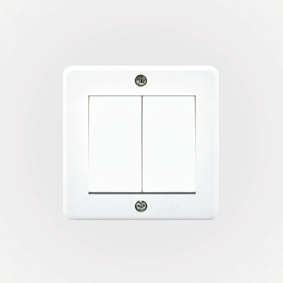 Casquete IP20 con interruptor doble (9/15) 10A 250V, blanco