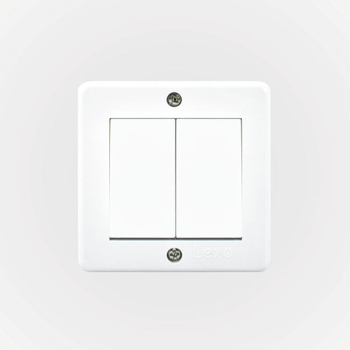 Casquete IP20 con interruptor doble (9/15) 10A 250V, blanco