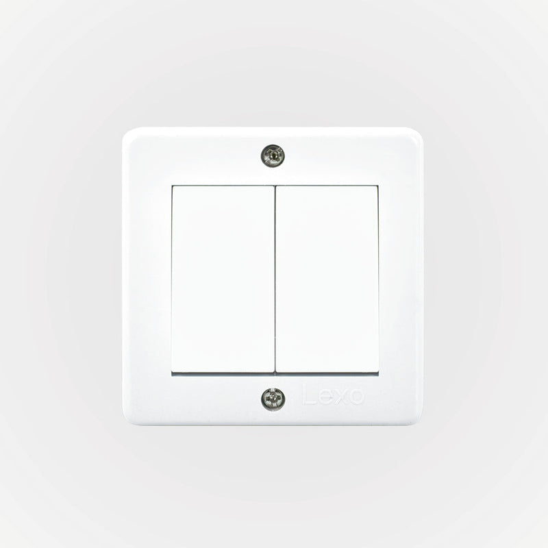 Casquete IP20 con interruptor doble (9/15) 10A 250V, blanco