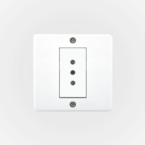 Casquete IP20 con toma corriente simple 10A 250V, blanco