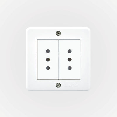 Casquete IP20 con toma corriente doble 10A 250V, blanco