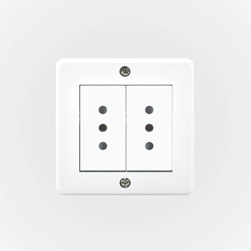 Casquete IP20 con toma corriente doble 10A 250V, blanco