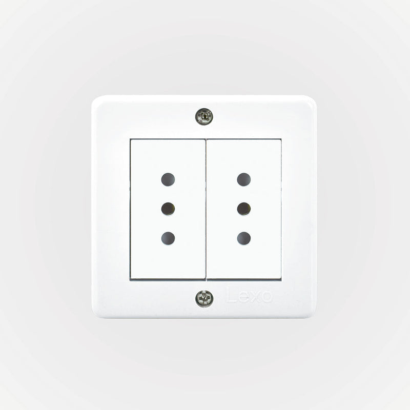 Casquete IP20 con toma corriente doble 10A 250V, blanco