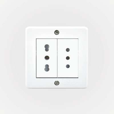 Casquete IP20 con toma corriente doble 10A+10/16A 250V, blanco