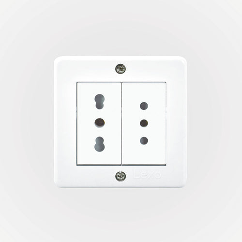 Casquete IP20 con toma corriente doble 10A+10/16A 250V, blanco