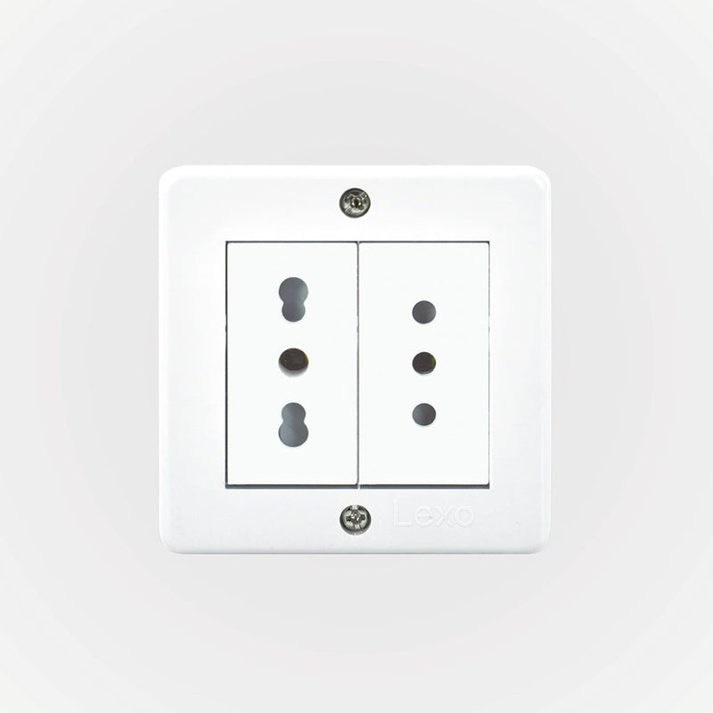 Casquete IP20 con toma corriente doble 10A+10/16A 250V, blanco