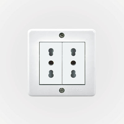 Casquete IP20 con toma corriente doble  10/16A, 250V, blanco