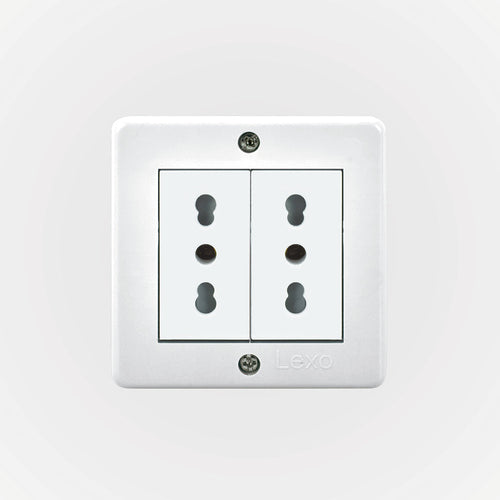 Casquete IP20 con toma corriente doble  10/16A, 250V, blanco