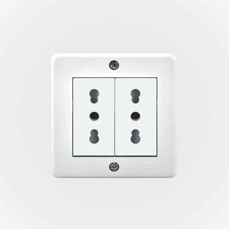Casquete IP20 con toma corriente doble  10/16A, 250V, blanco