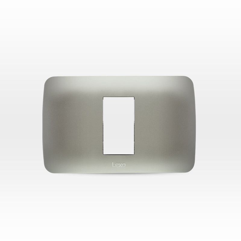 Placa 1 módulo color plata