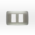 Placa 2 módulos color plata - Miniatura 1