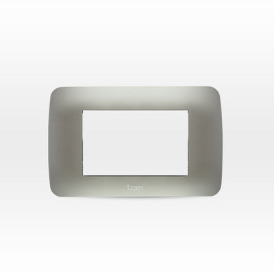 Placa 3 módulos color plata