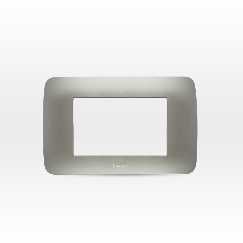 Placa 3 módulos color plata