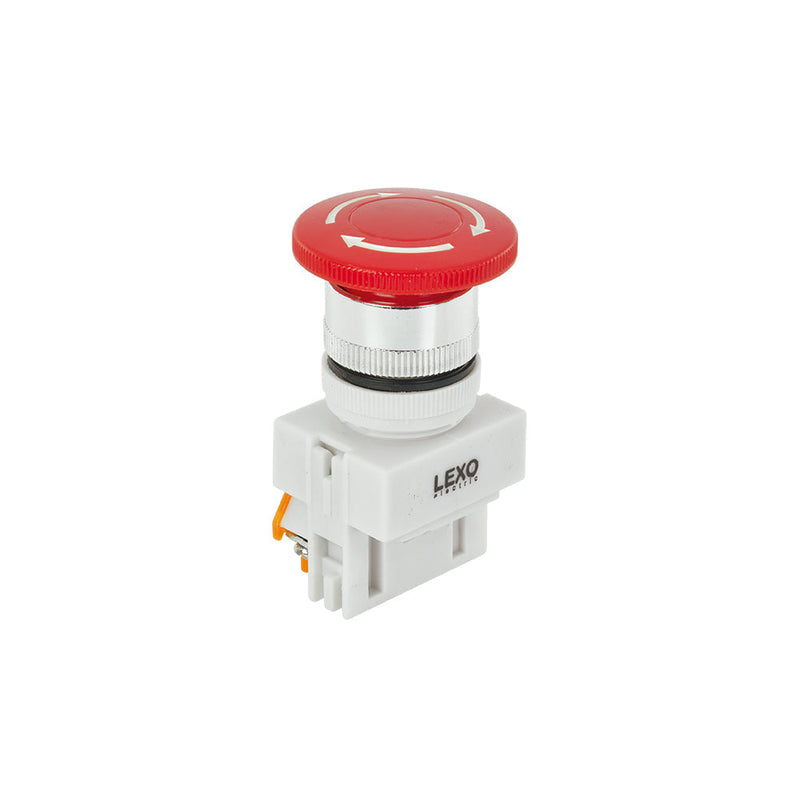 Pulsador hongo 22mm., rojo, 1NC