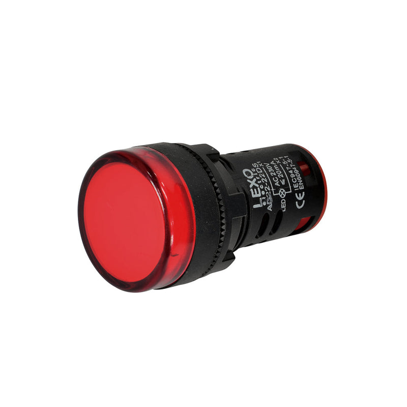 Luz piloto roja LED 230V, 22mm.