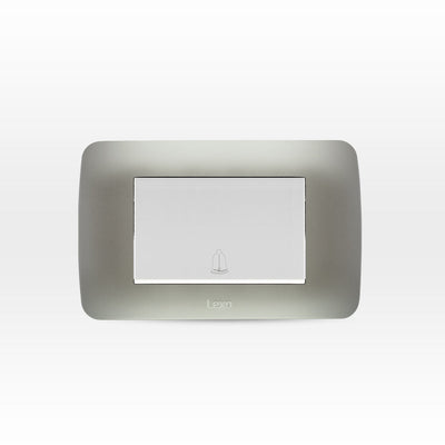Interruptor pulsador timbre teclón 73mm 10A 250V blanco/plata armado