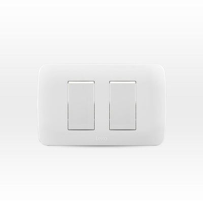 Interruptor doble 9/15 10A 250V blanco armado