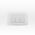 Interruptor triple 9/32 10A 250V blanco armado - Miniatura 1