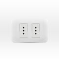 Toma corriente doble 10A 250V blanco armado - Miniatura 1